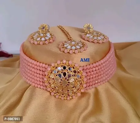 Party wear mirror jewellery set for women-thumb0