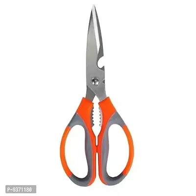 Kitchen Scissors Heavy Duty Removable 7 in 1 Multipurpose Sharp 2CR14 Stainless Steel Kitchen Shears for Chicken, Fish, Meat-Vegetables-Bones-Flowers-Nuts-Herbs-BBQ - Grey  Orange - Big-thumb0