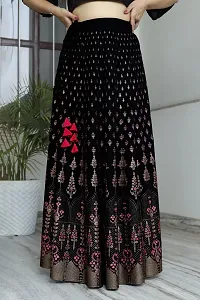 Designer  Rayon  Maxi Length Skirt For Women-thumb2