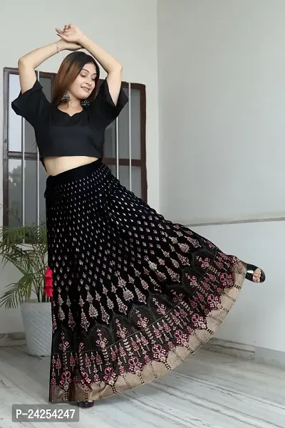 Designer  Rayon  Maxi Length Skirt For Women-thumb2