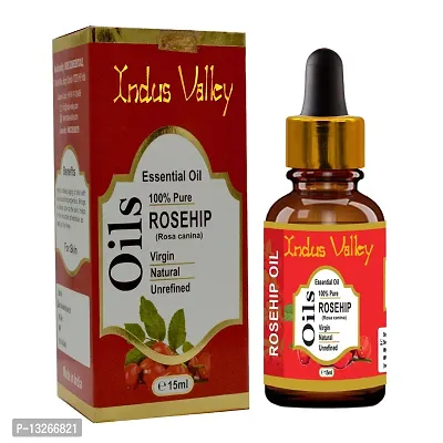 INDUS VALLEY 100% Pure and Natural Rosehip Oil for Hair  Face Care (15ml)-thumb3