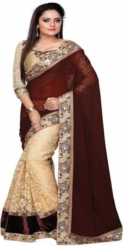 Beautiful Faux Georgette Saree with Blouse Piece