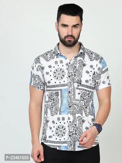 Reliable Multicoloured Cotton Spandex Short Sleeves Casual Shirt For Men