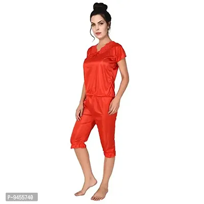 F.N.K STYLE Women's Satin Plain/Solid Nightwear Set Pack of 6-thumb5