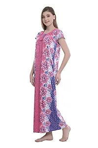 FNK Style Floral Printed Hosiery Nighty Maxi Night Gown for Women Sleep Wear Night & Honeymoon-thumb1