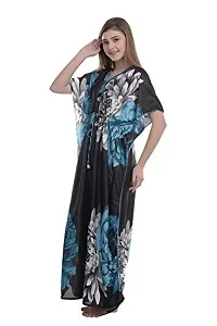 F.N.K STYLE Style Satin Floral Print Sexy aftan Night for Women Sleep Wear Night & Honeymoon Green-thumb2