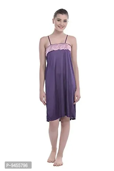 FNK Style Satin Soft Sexy Night Gown Calf Length with Robe for Women Sleep Wear Night & Honeymoon-thumb5