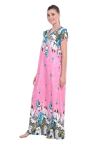 FNK Style Floral Printed Hosiery Nighty Maxi Night Gown for Women Sleep Wear Night & Honeymoon-thumb1