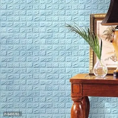 Odelee 3D PVC Wallpapers for Walls / Wall Stickers for Home Decoration (70 X 77 cm) (Blue)-thumb2