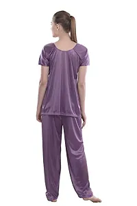 FNK Style Satin Sexy Night Suit Set with Top & Pyjama for Women Sleep Wear Night & Honeymoon-thumb3