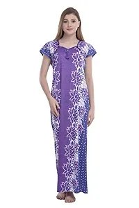 FNK Style Floral Printed Hosiery Nighty Maxi Night Gown for Women Sleep Wear Night & Honeymoon-thumb2