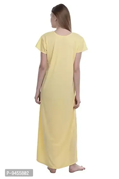 FNK Style Satin Soft Ankle Length Night Gown for Women Sleep Wear Night & Honeymoon-thumb4