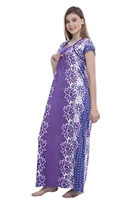 FNK Style Floral Printed Hosiery Nighty Maxi Night Gown for Women Sleep Wear Night & Honeymoon-thumb1