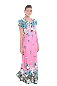 FNK Style Floral Printed Hosiery Nighty Maxi Night Gown for Women Sleep Wear Night & Honeymoon-thumb2