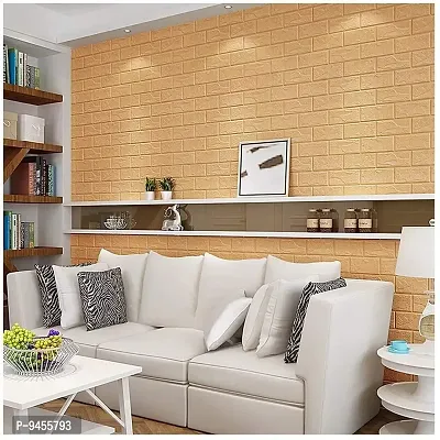 Odelee 3D PVC Wallpapers for Walls / Wall Stickers for Home Decoration (70 X 77 cm) (Beige)-thumb2