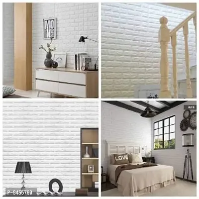 Odelee 3D PVC Wallpapers for Walls / Wall Stickers for Home Decoration,70 X 77 cm, (White)-thumb5