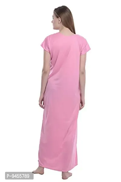 FNK Style Satin Soft Ankle Length Night Gown for Women Sleep Wear Night & Honeymoon-thumb4