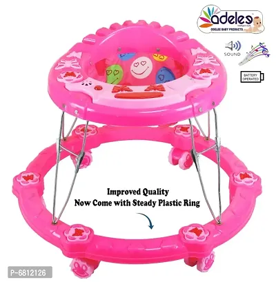 Odelee Musical Pink Activity Baby Walker for  6-12 Months-thumb0