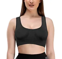 Mysha Womens  Girls Cotton Non-Wired, Non Padded Sports Bra (Pack of 3)-thumb1