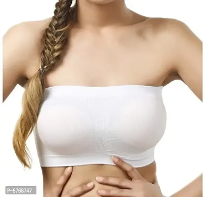 FirstWish Strapless Tube Bra (Free Size, Fits Best- 28-34 White-thumb0