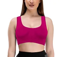 Firstwish Women's Cotton Non Padded Non-Wired Sports Bra (MEGANTABLACKBABYPINKAIR.03_Black  BabyPink_Free Size)-thumb2