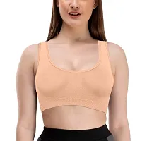 Firstwish Women's Air Bra, Sports Bra, Stretchable Non-Padded & Non-Wired Seamless Bra, Free Size (Fits Best - Size 28 to 36, Combo of 2)-thumb2