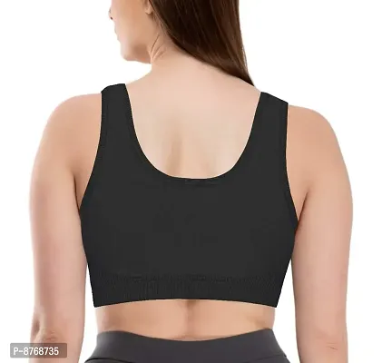 Firstwish Women's Air Bra, Sports Bra, Stretchable Non-Padded  Non-Wired Seamless Bra, Free Size (Fits Best - Size 28 to 36, Combo of 2) Black-Peach-thumb4