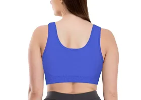 Firstwish Women's Air Bra, Sports Bra, Stretchable Non-Padded & Non-Wired Seamless Bra, Free Size (Fits Best - Size 28 to 36, Combo of 2) Black-Blue-thumb4