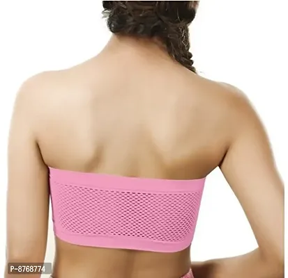 Firstwish Strapless Tube Bra (Free Size, Fits Best- 28-34 Pink-thumb2