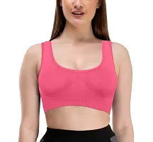 Firstwish Women's Air Bra, Sports Bra, Stretchable Non-Padded  Non-Wired Seamless Bra, Free Size (Fits Best - Size 28 to 36, Combo of 2) Black-Peach-thumb2