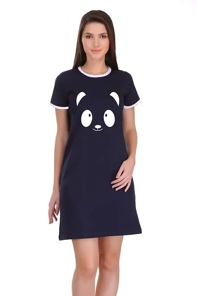 TheFashionClinic Cartoon Shape Graphic Ringer Dress for Women | |100% Cotton| Size -XS