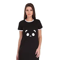 TheFashionClinic Cartoon Shape Graphic Printed Ringer Dress for Women | Black|100% Cotton| Size -M-thumb2