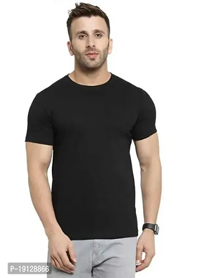Reliable Polyester Solid Tshirt For Men-thumb0