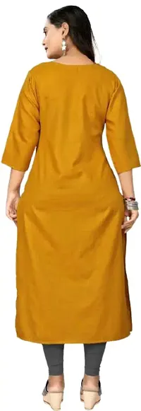 Stylish Yellow Cotton Kurtas For Women-thumb1