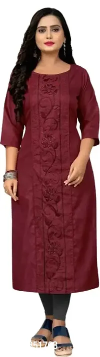 Stylish Maroon Cotton Kurtas For Women