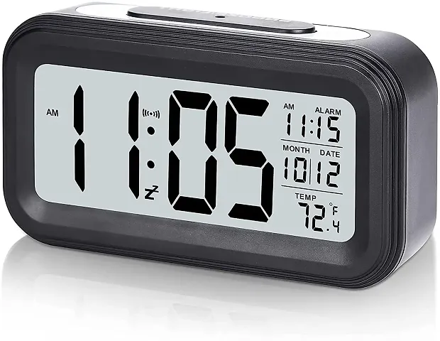Avenn Smart Digital LED Alarm Clock for Heavy Sleepers Kids Large Backlight Display with Snooze Time Date Temperature Function | Battery Operated Table Clock with Automatic Sensor