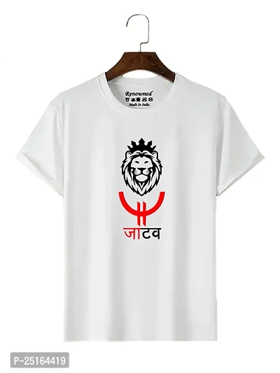 RENOWNED new Jatav tshirt Design Printed for Man Round Neck Half Sleeve White Tshirt