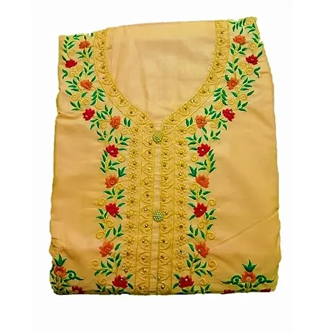 Elegant Blend Embroidered Dress Material with Dupatta For Women