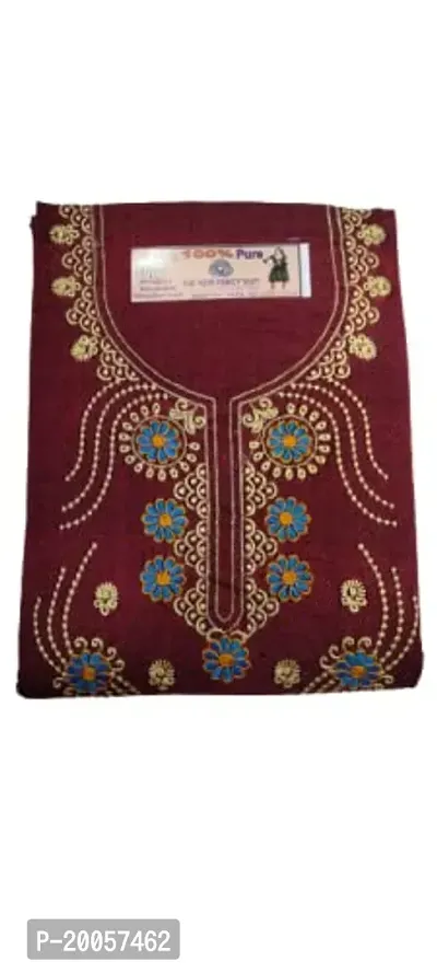 Elegant Cotton Blend Embroidered Dress Material with Dupatta For Women-thumb0