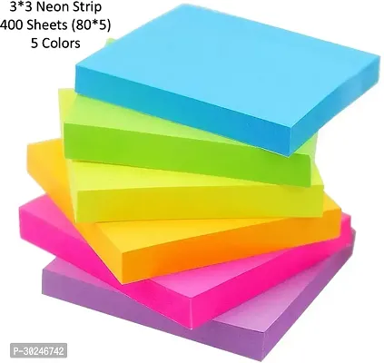 Super Sticky Notes, 2X Sticking Power, 3X3 Inch (Neon Colour) Fluorescent Paper