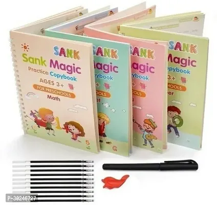 4 Pcs Set Reusable Handwriting Practice Magic Writing Book For Kids-thumb0