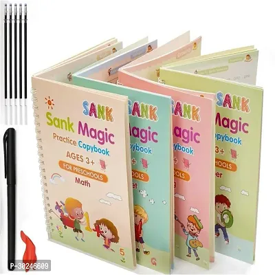 4 Pcs Set Reusable Handwriting Practice Magic Writing Book For Kids-thumb0