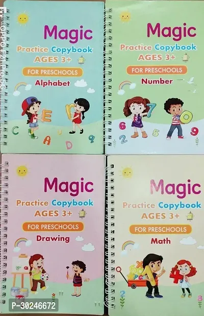 Reusable Book Sets Kids Children Print Hand Writing Books Calligraphy Tracing Magic Practice Copybooks Set With Pen