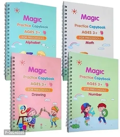 4Pcs/Set Reusable Handwriting Calligraphy Book Magic Practice Copybook For Kids Child Book Printing-thumb0