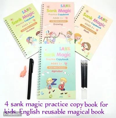 4 Pcs Set Reusable Handwriting Practice Magic Writing Book For Kids