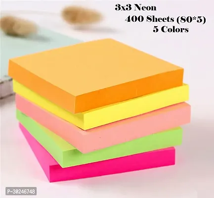 Sticky Notes Paper Free Sticky Notes Stationary 400 Sheets 3X3Neon (80 x 5)  5Colors-thumb0