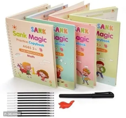 4Pcs/Set Reusable Handwriting Calligraphy Book Magic Practice Copybook For Kids Child Book Printing-thumb0