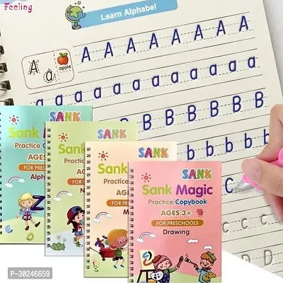 4 Pcs Set Reusable Handwriting Practice Magic Writing Book For Kids-thumb0