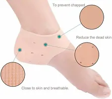 Premium Quality 1 Pair Unisex Vented Moisturizing Silicone Gel Heel Socks for Swelling, Pain Relief, Foot Care Ankle Support Pad-thumb1