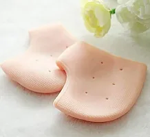 Premium Quality 1 Pair Unisex Vented Moisturizing Silicone Gel Heel Socks for Swelling, Pain Relief, Foot Care Ankle Support Pad-thumb3
